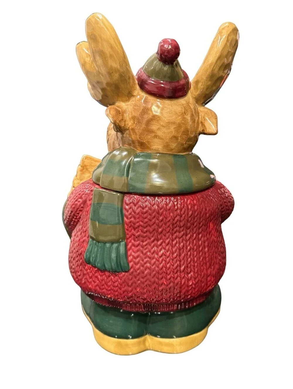St. Nicholas Square Heartland Ceramic Moose Cookie Jar Christmas Holiday